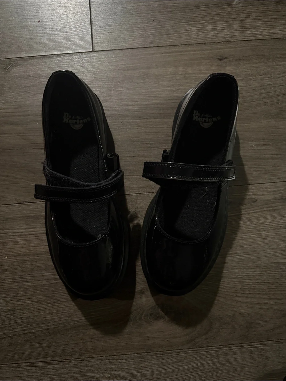 Dr. Martens Girls Black Patent Mary Jane Strap Shoes